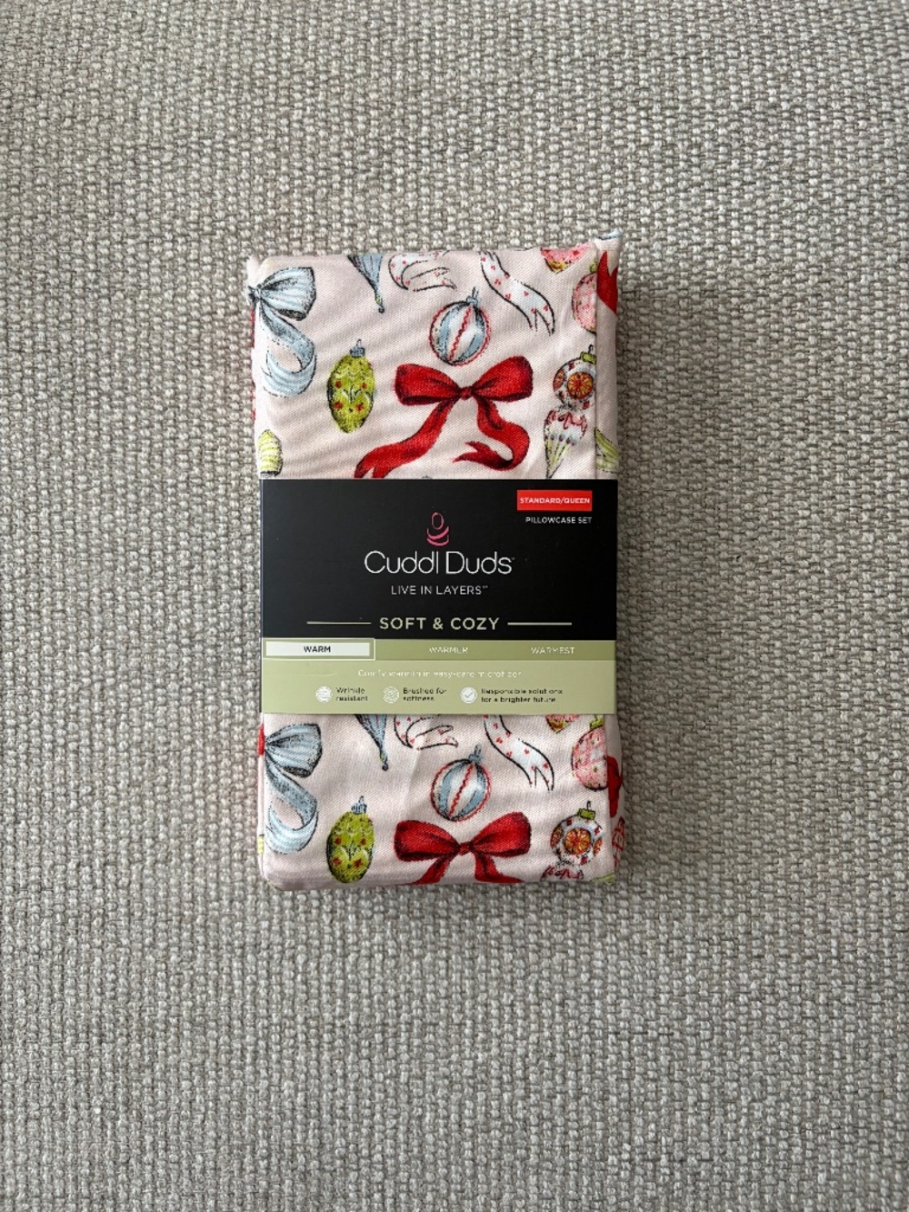 Holiday Cuddl Duds Standard/Queen Set of Pillowcases